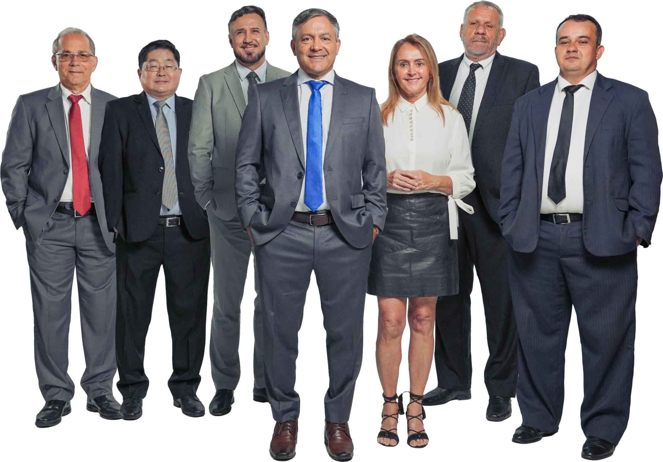 Os sete integrantes da Chapa 1 reunidos